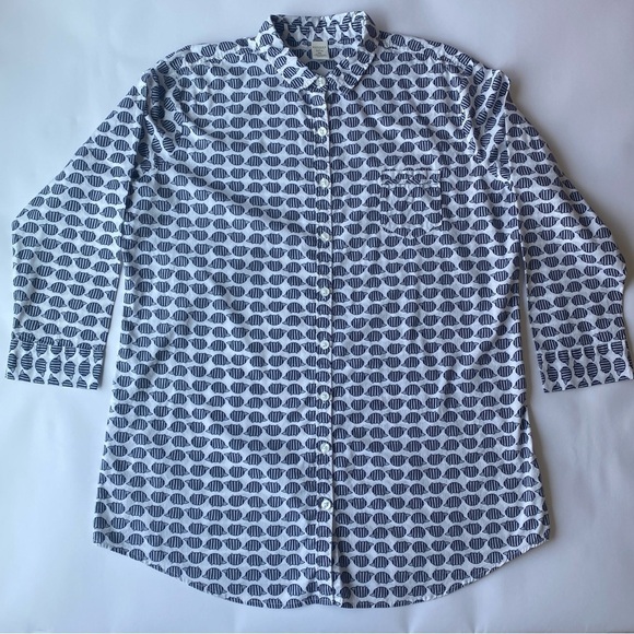 XXL Sonoma 100% Cotton Hedgehog Novelty Print Sleepwear Shirt Button Down - Picture 9 of 13